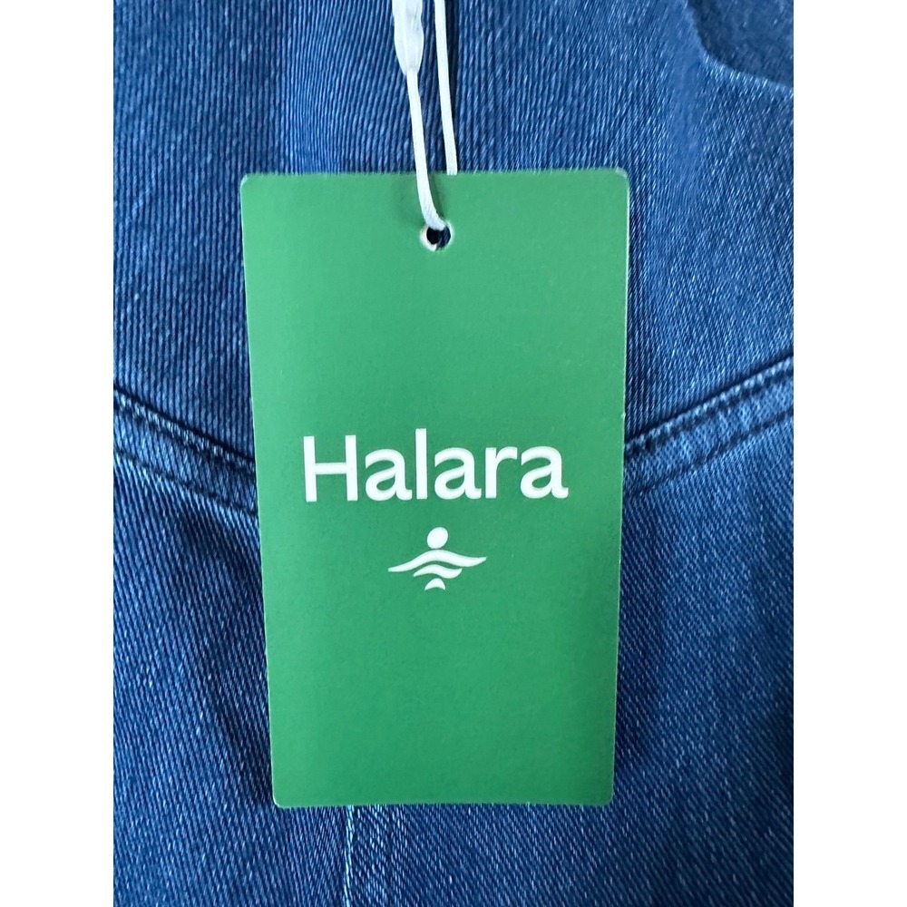 Halara Flex Denim High Waisted Crossover Leggings Womens XS Blue 7/8‎ Length NEW - Picture 2 of 13